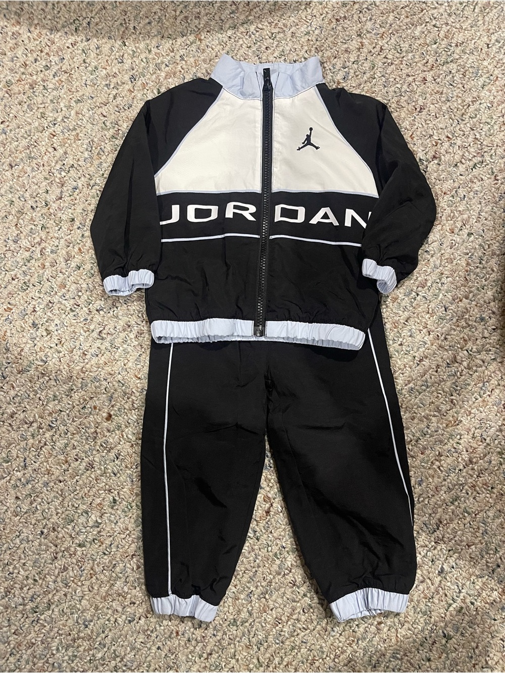 Jordan Black and White Kids' Track Jacket & Joggers Set